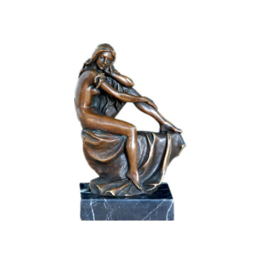 Weibliche Kunst Figur Stein Dame Bronze Skulptur Home Decor Messing Statue TPE-510/511